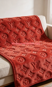 Red LV Monogram Blanket IMG_3017